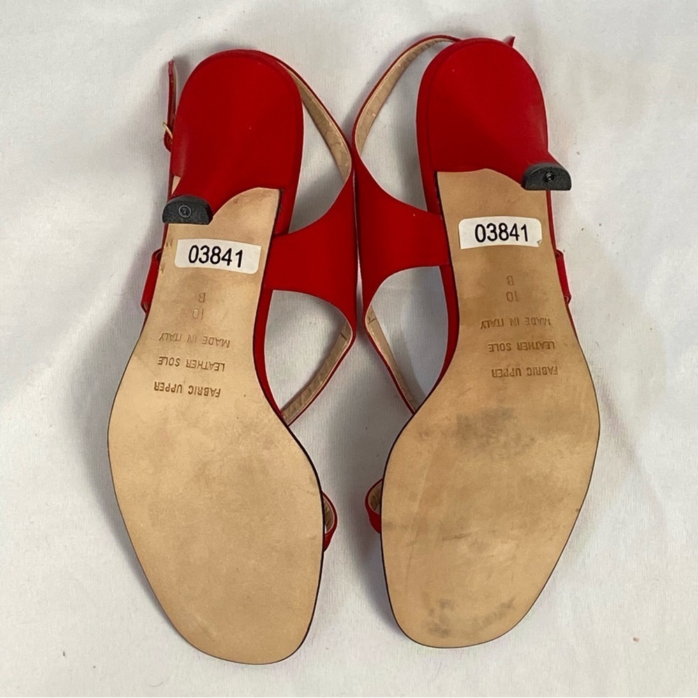 Adrienne Vittadini Gaia Arianna Red Heeled Slingback Size 10 Medium Leather Sole - Picture 15 of 16